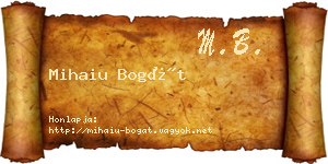 Mihaiu Bogát névjegykártya